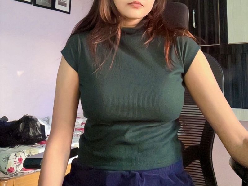 Dark Green Ribbed Top