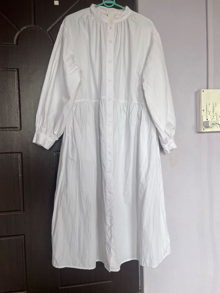 H&amp;m White Shirt Dress
