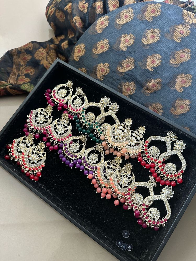 Jhumkas With Stones And Beads