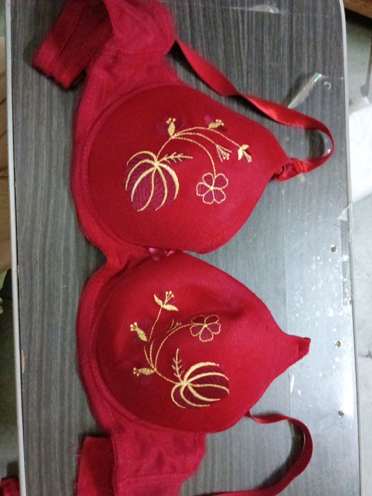 Embroidery Padded Bra