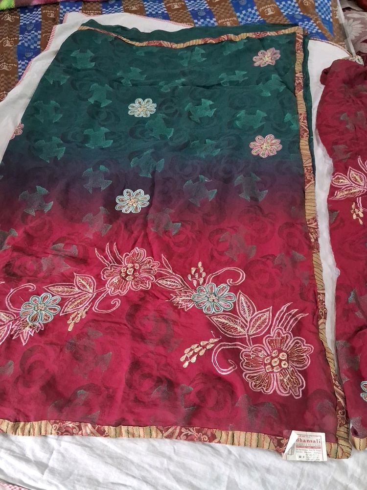 Beautiful Saari Thread Work