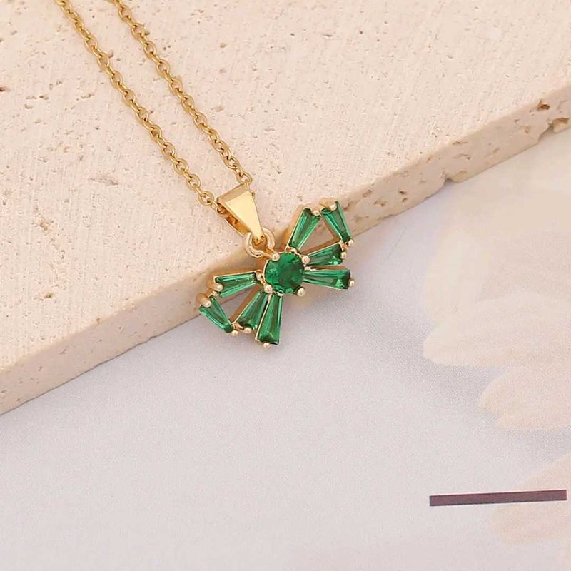 Emerald Bow Pendant Necklace