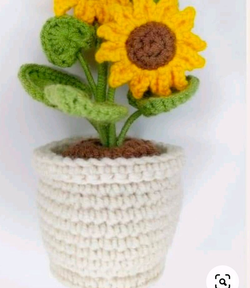 Mini Crochet Flower Pot
