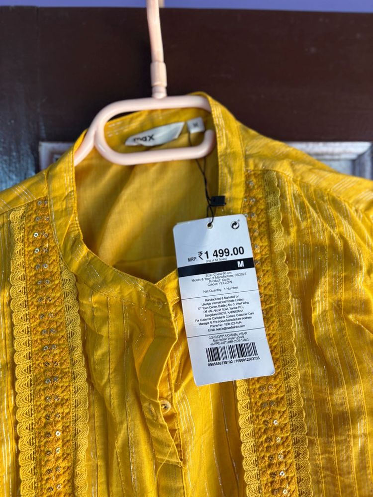 Max Yellow Kurti - Size M