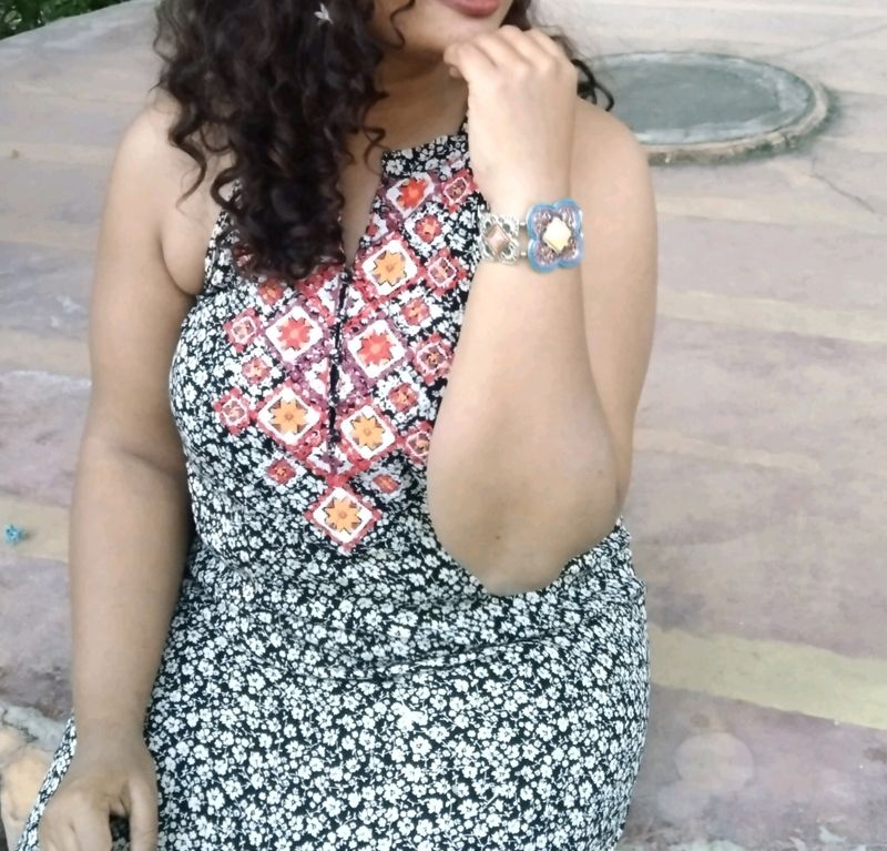 Holter Neck Cotton Dress