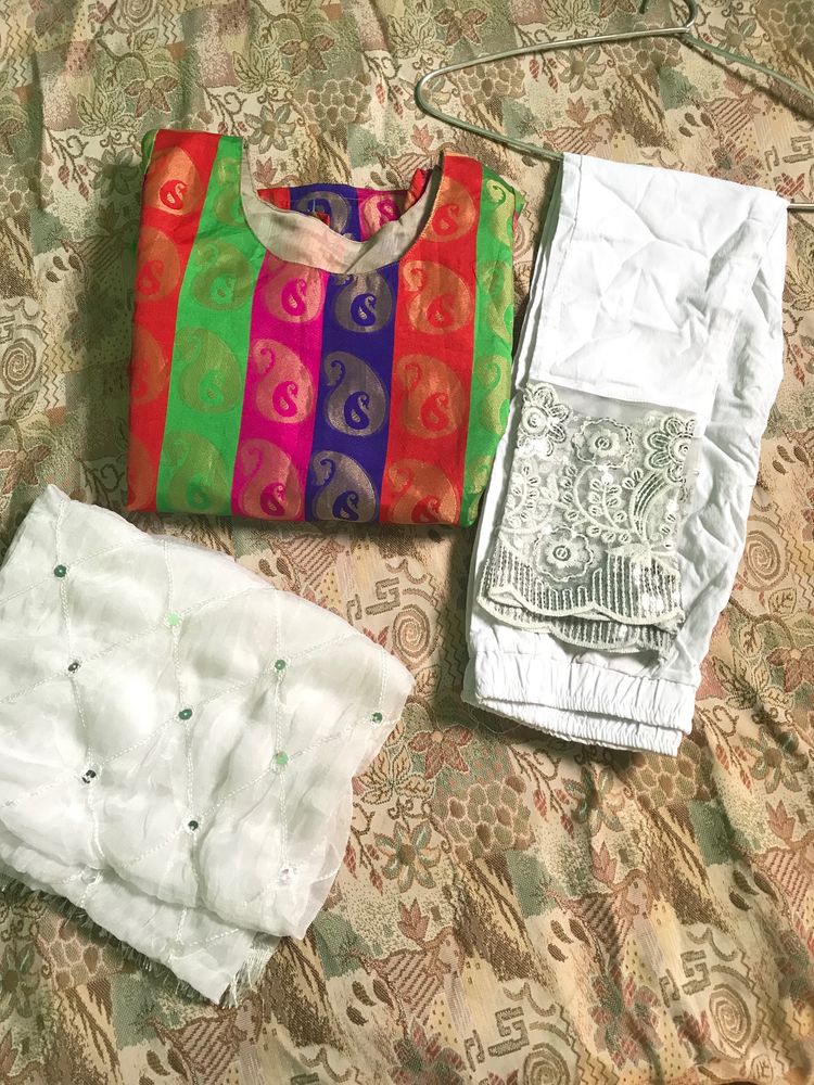 Trouser Kurti Set With Duppatta