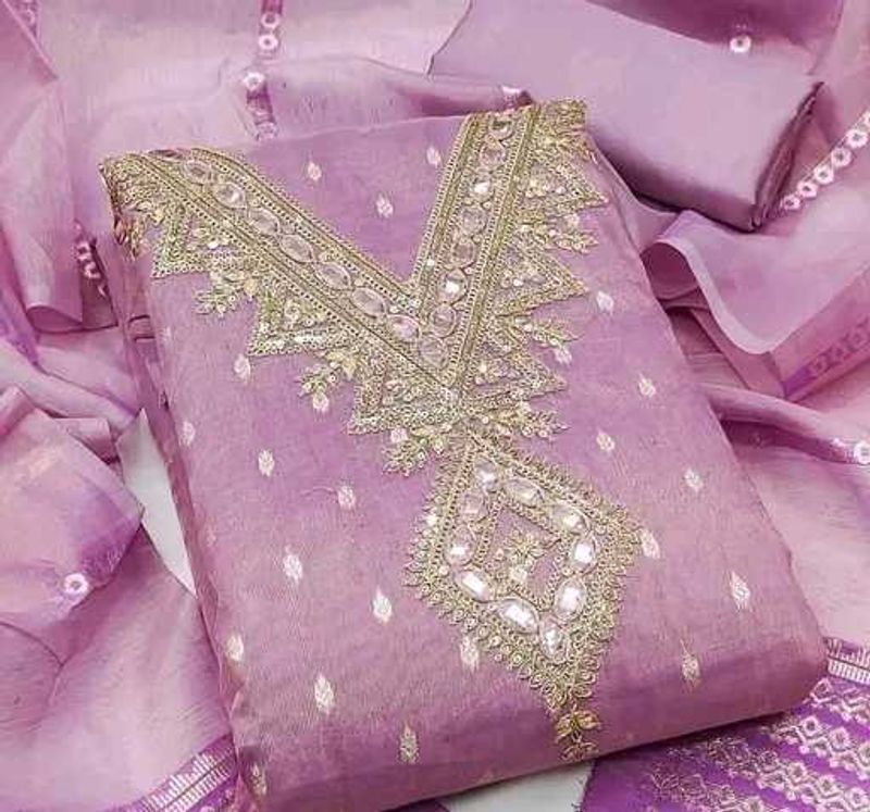 Elegant Lavender Dress Material