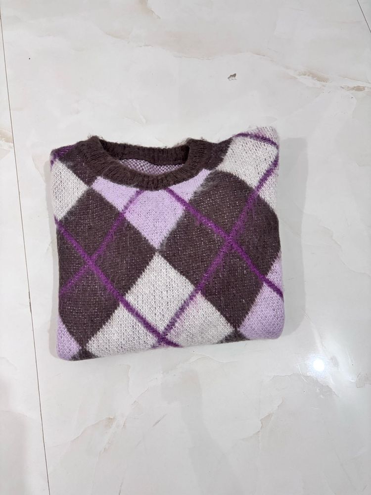 Argyle Patterned Sweater