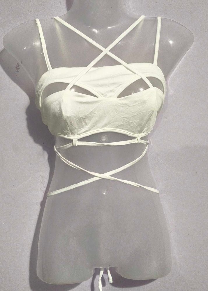 White Strappy Crop Top
