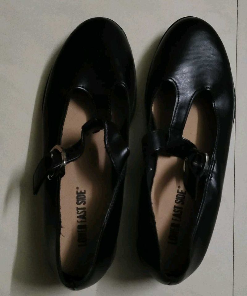 Black T-Strap Shoes