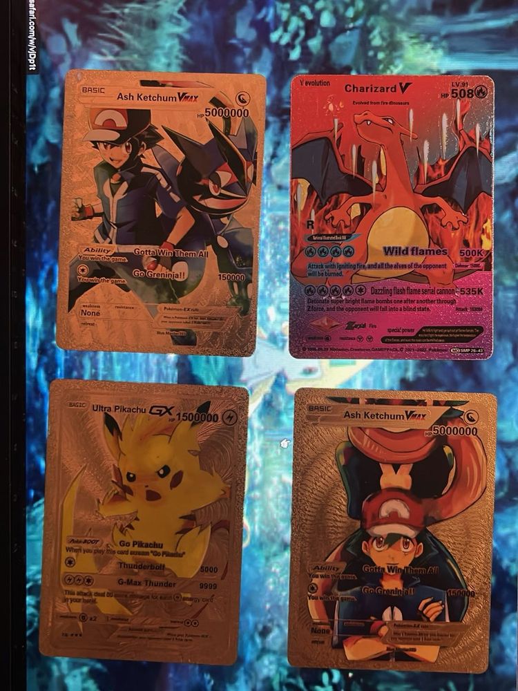 Rare Pokemon Gold Cards - Set of 4!