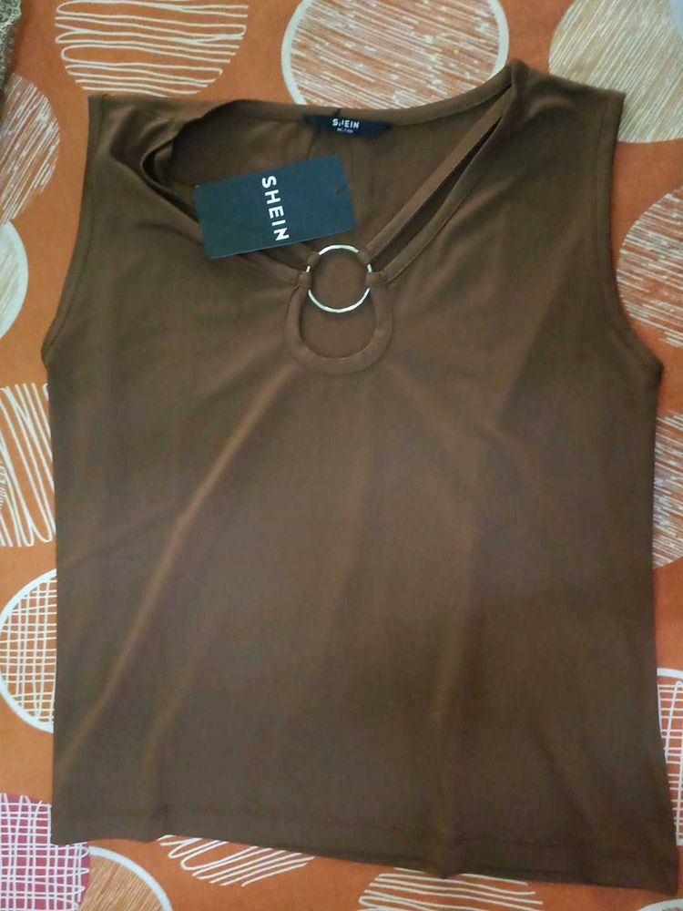 Brown Sleeveless Tank Top