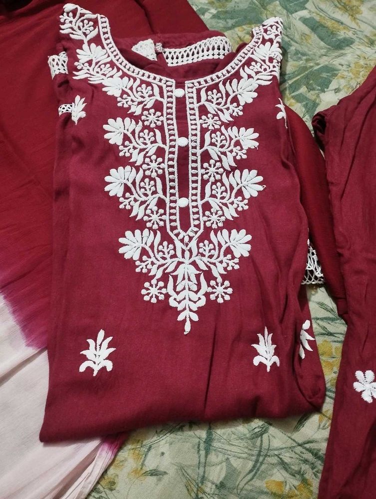 Beautiful Maroon Suit Set