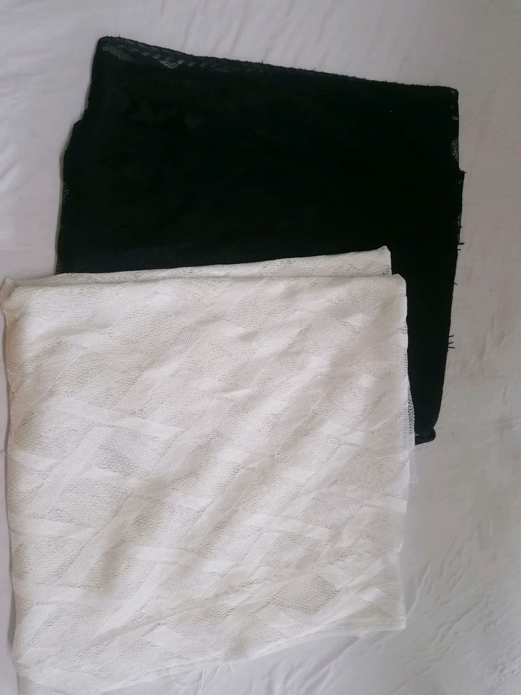2 Shawl Of Black And White Colour