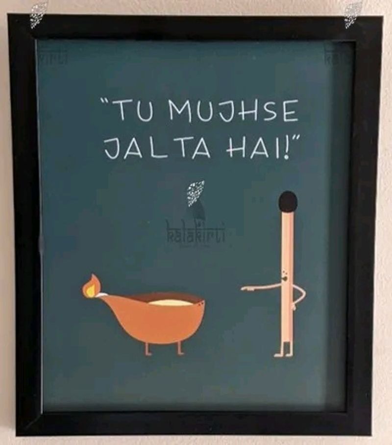 Tu Mujse Jalata Hai Wooden Artwork Photofram
