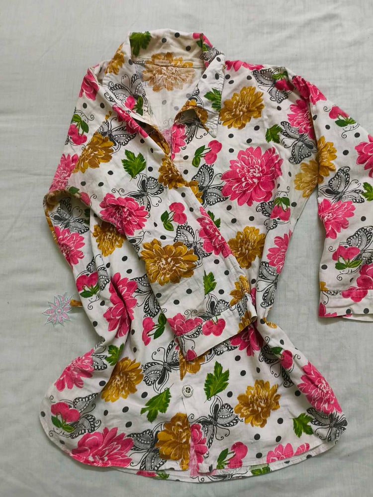 Floral Print Long Sleeve Shirt