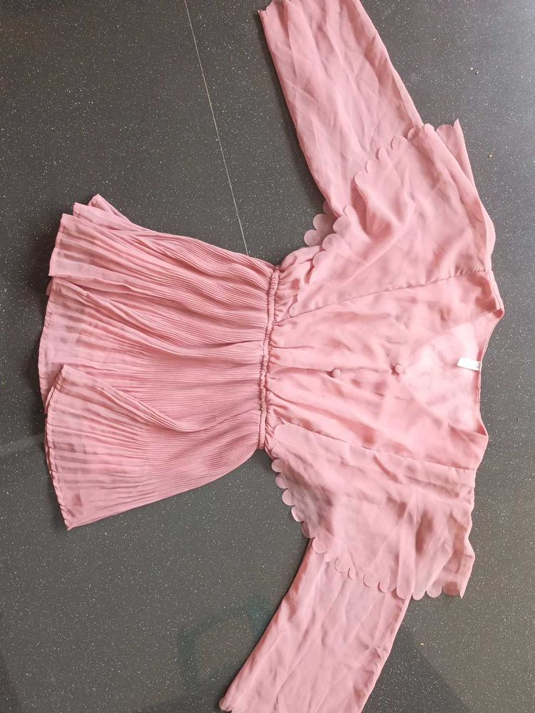 Blouson Style Pink Top