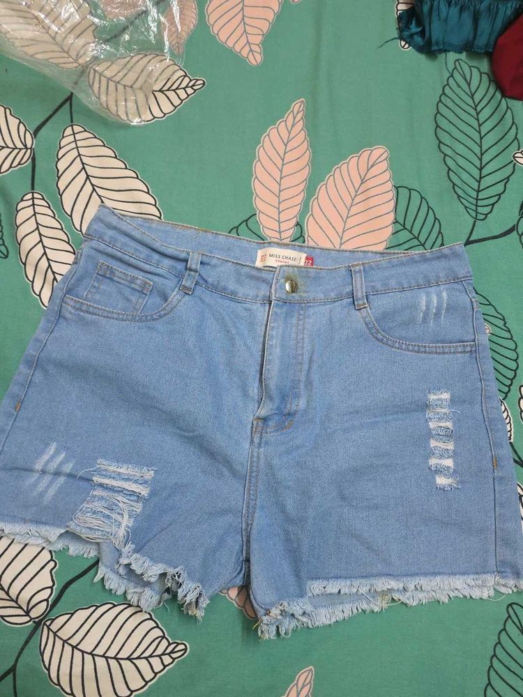 Ripped Denim Shorts