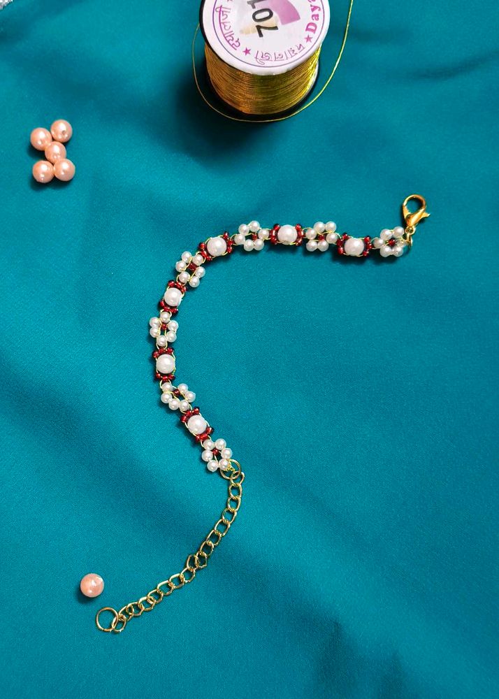 Korean Style Daisy Pearl Beaded Bracelet