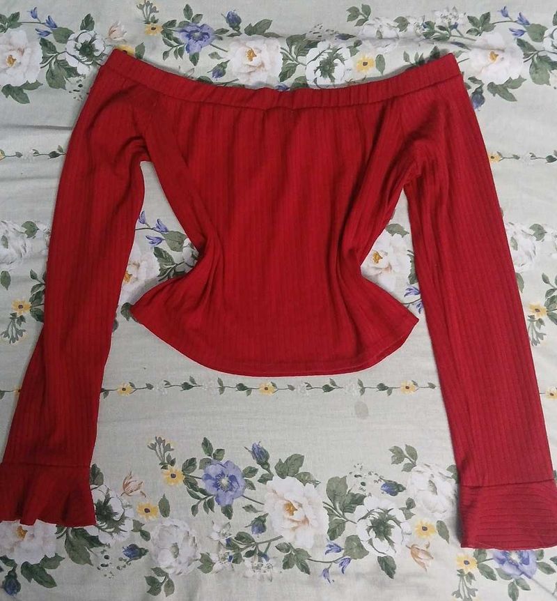 Red Off-Shoulder Top