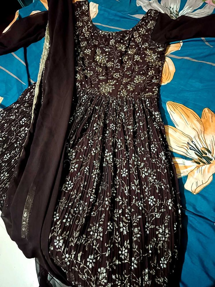 Elegant Brown Ethnic Gown