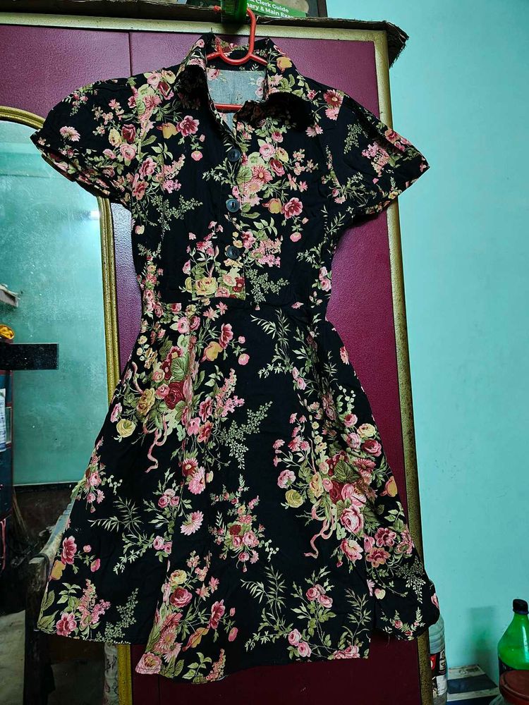 Floral Print Shirt Dress