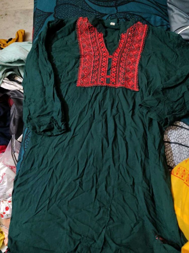 Embroidered Green Tunic