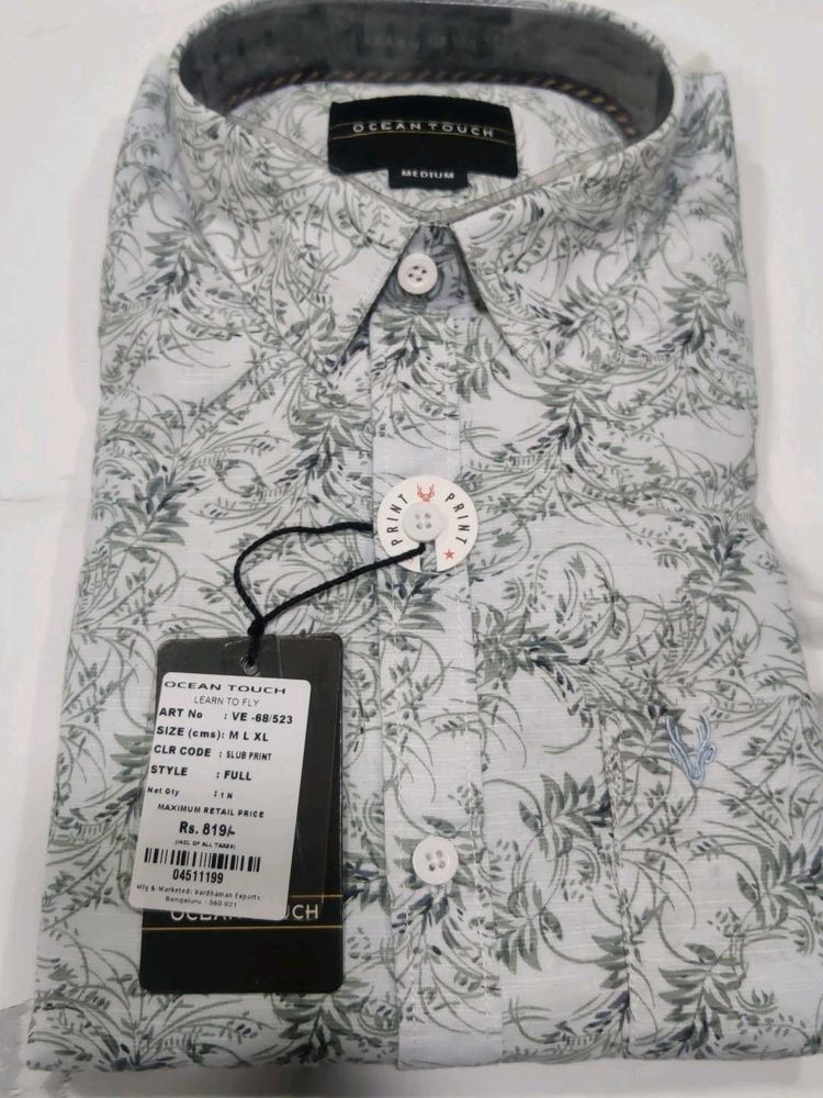 white Floral Print Shirt