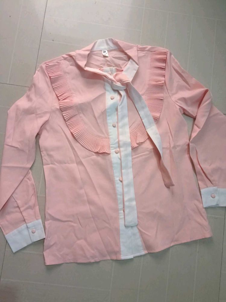 Pink Ruffle Blouse