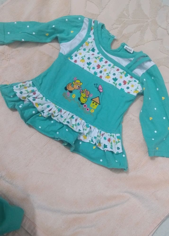 Baby Girl Green Frock Suit