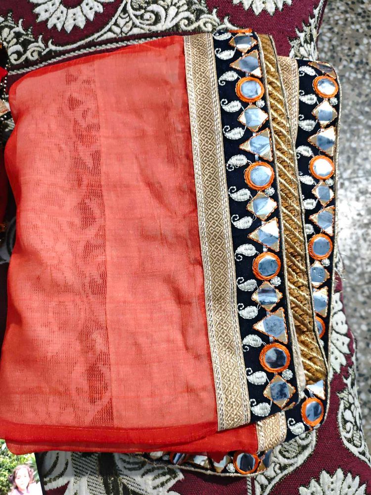 Mirror Work Saree
