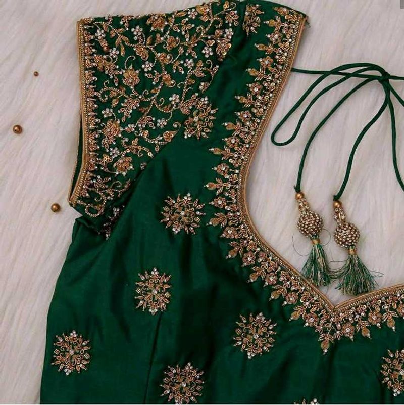 Embroidered Green Blouse