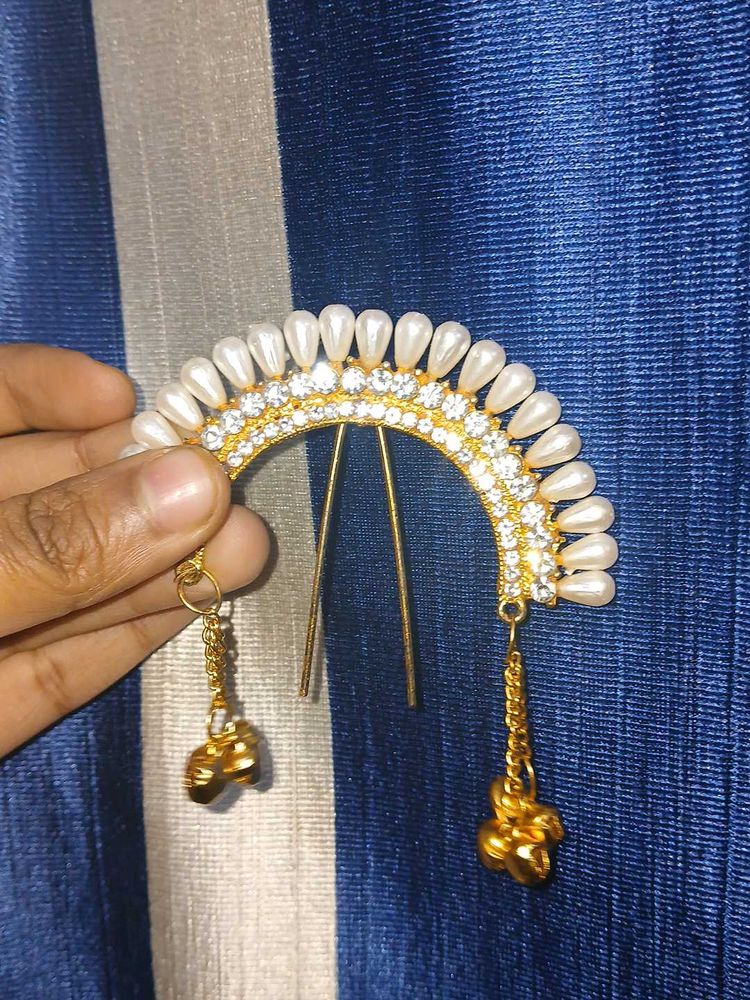 Pearl &amp; Gold Hair Pin