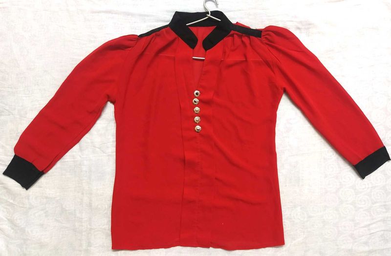 Stylish Red Top Casual And Formal Wear