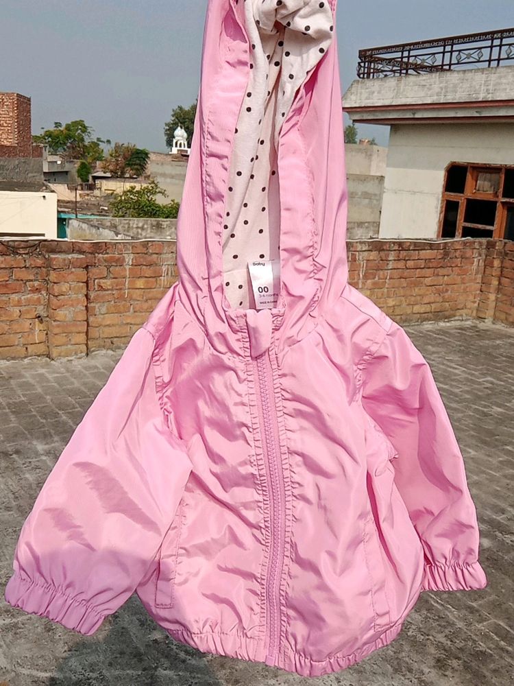 Anko Baby Girl's Coat In Pink Colour With Pocket