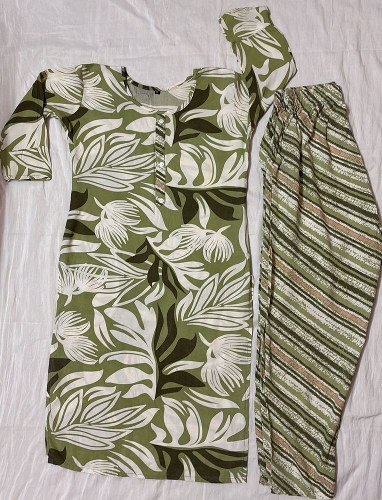 Formal Cotton Kurta And Pant Set