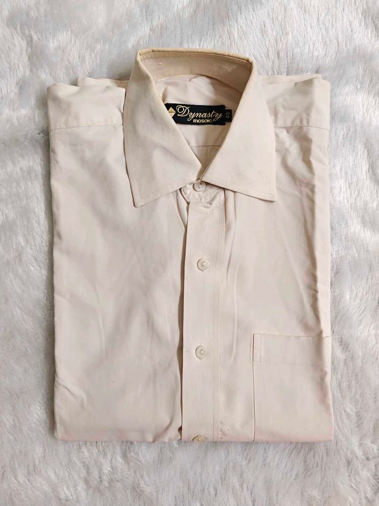 Dynasty Beige Formal Shirt | 40