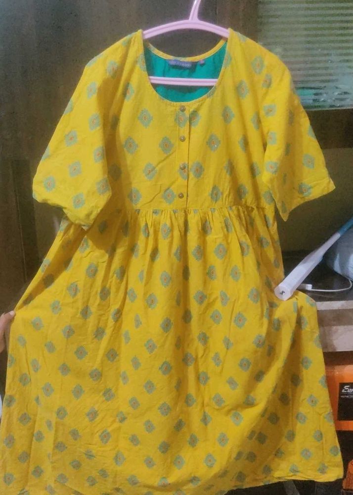 Beautiful Yellow Colour  Anarkali Dress