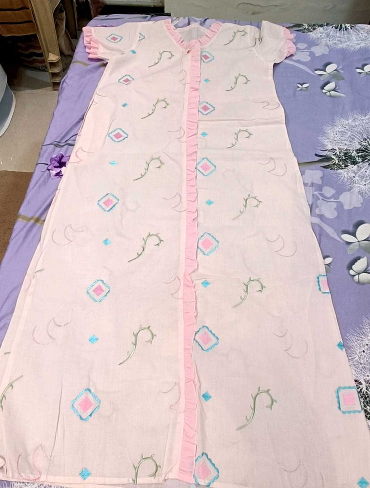 Light Pink Embroidered Nightgown