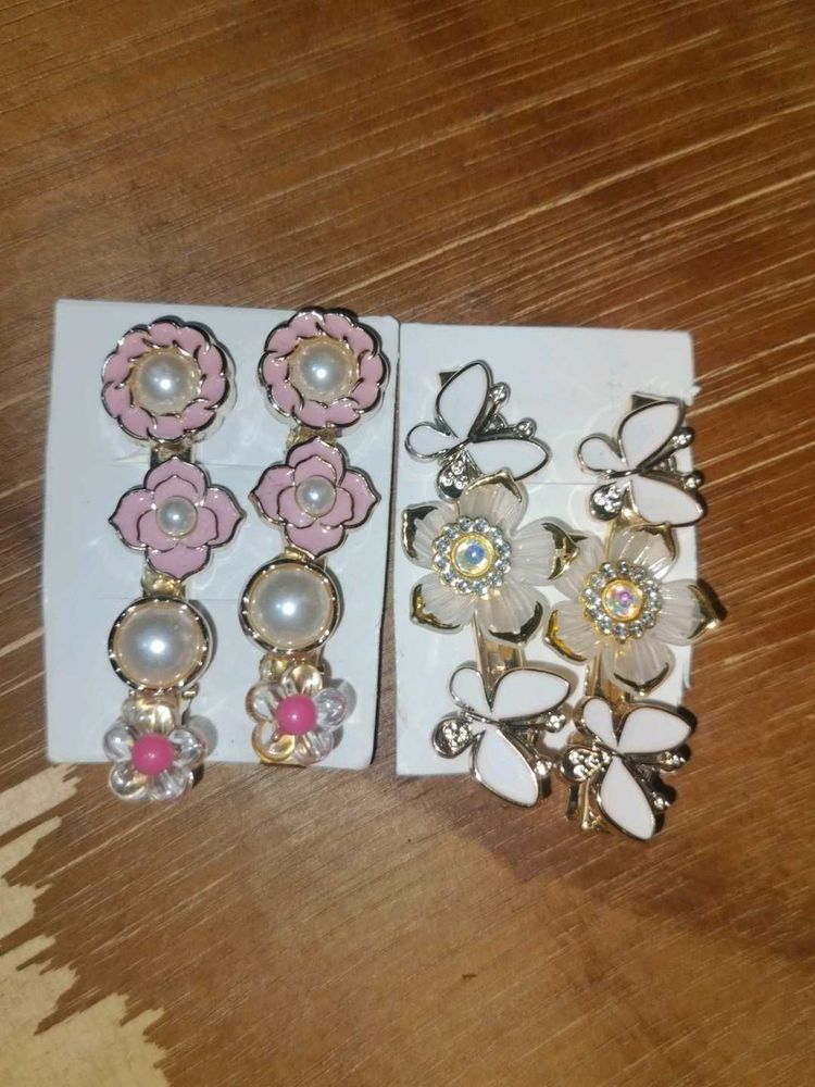 Floral Hair Clips - 2 Pairs