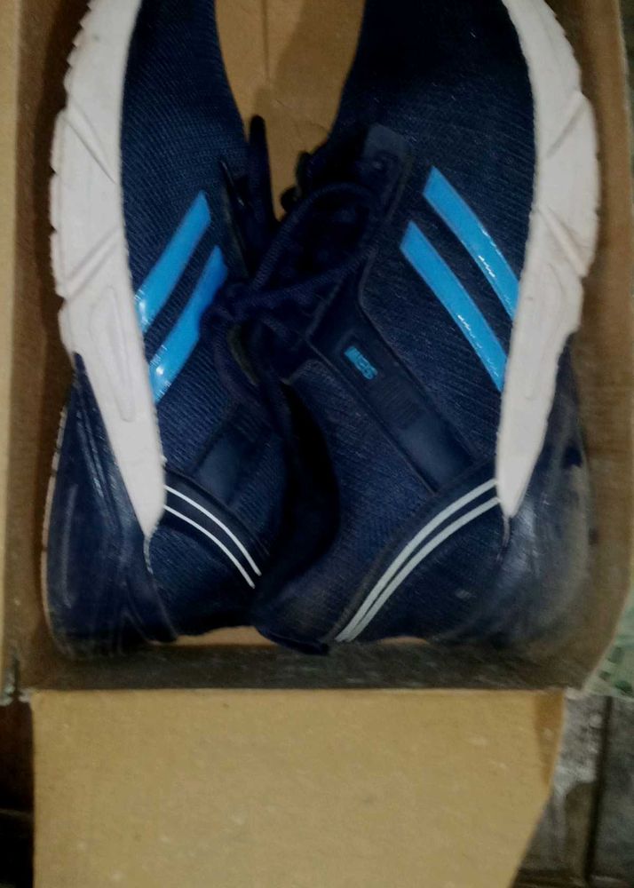 Blue &amp; White Striped Sneakers