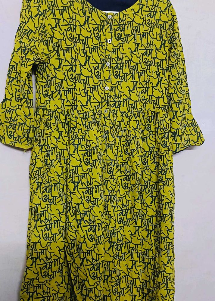 Yellow Print Dress