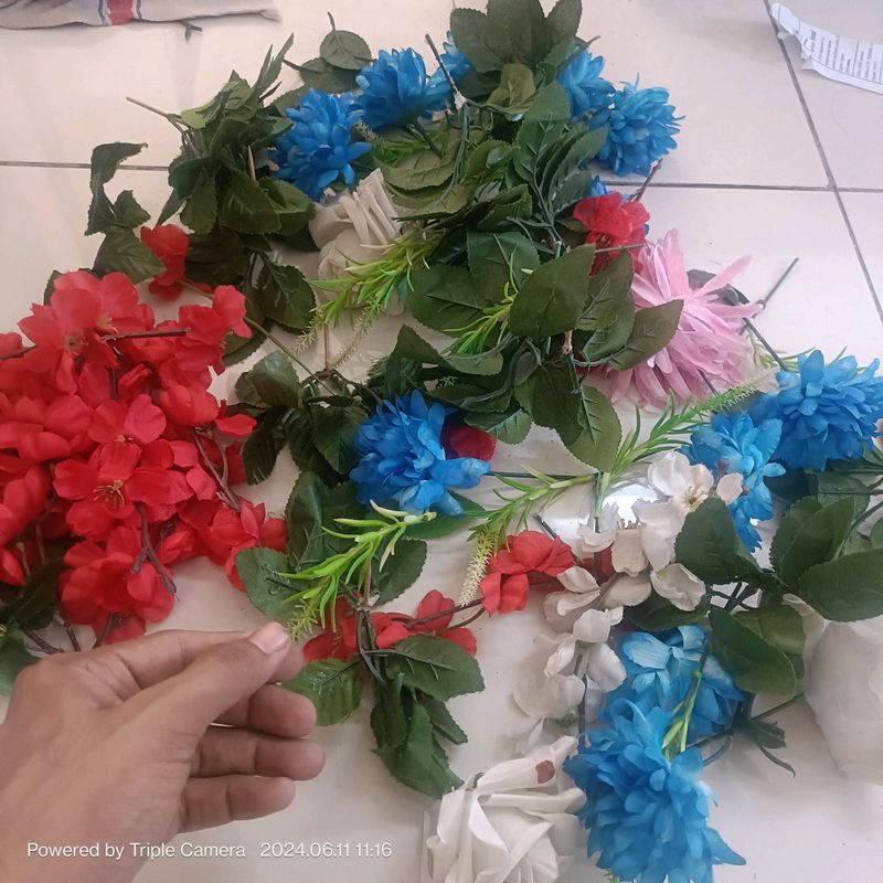 Artificial Flowers And Leaves