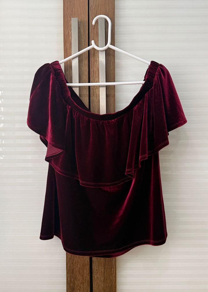 Burgundy Velvet Top Size XL