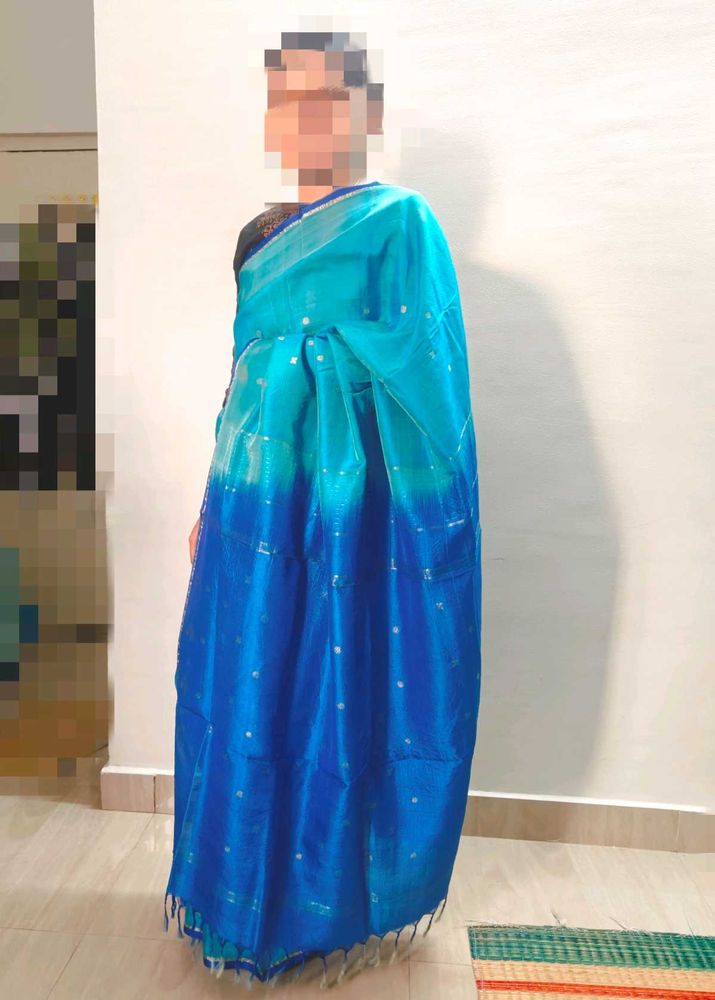 Elegant Blue Ombre Saree