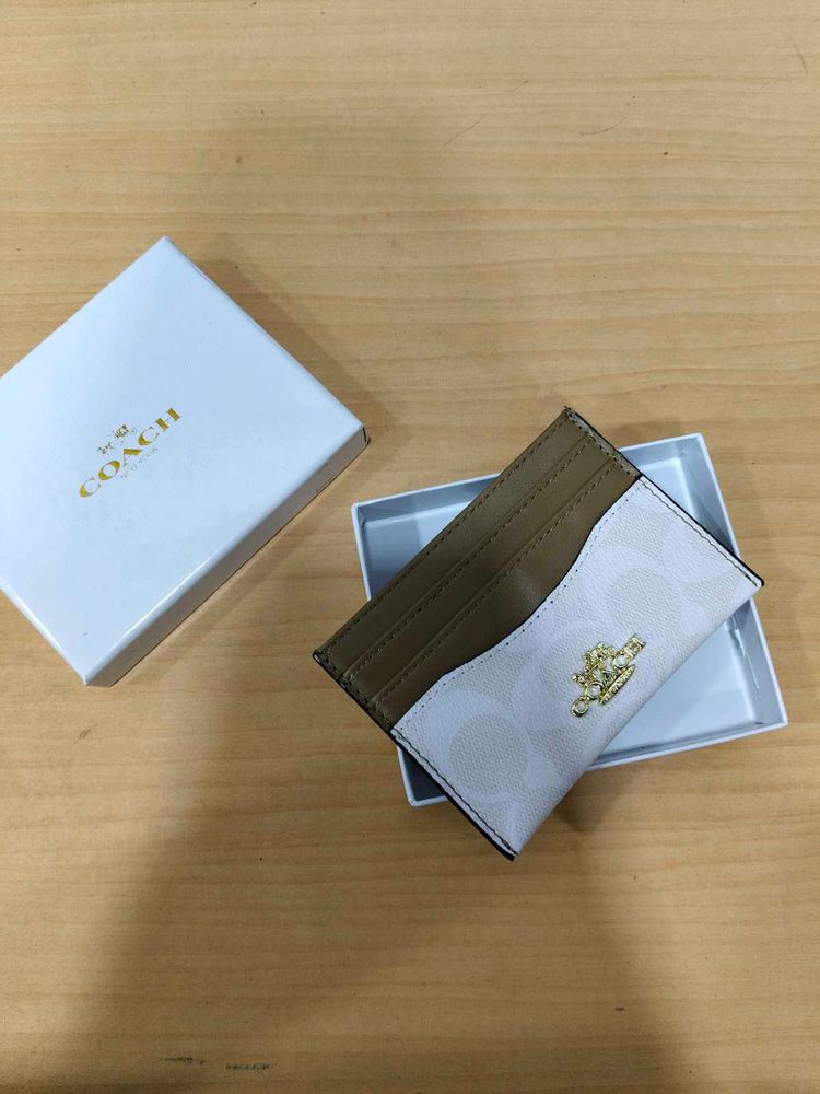 Coach Lip Card Case Signature Canvas