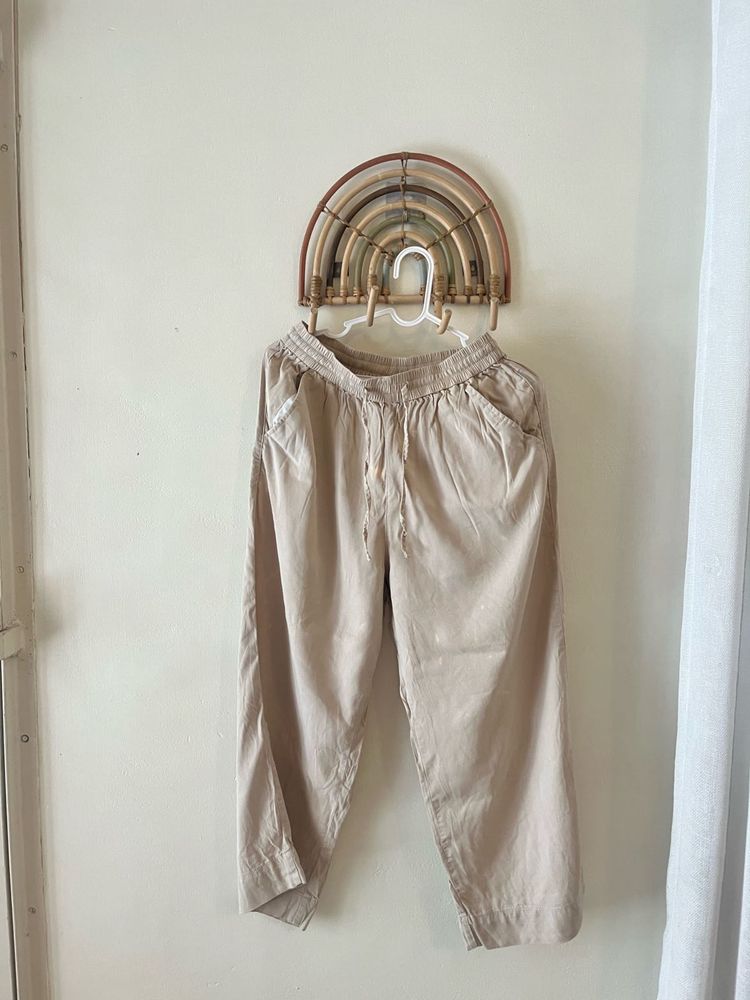 Beige Casual Pants