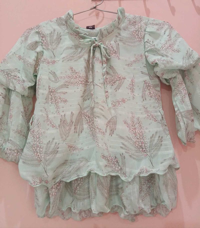 Mint Floral Top for women