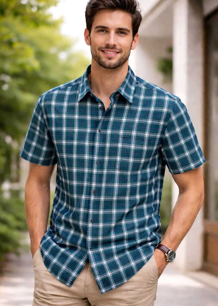 Men's Plaid Button-Down Shirt
