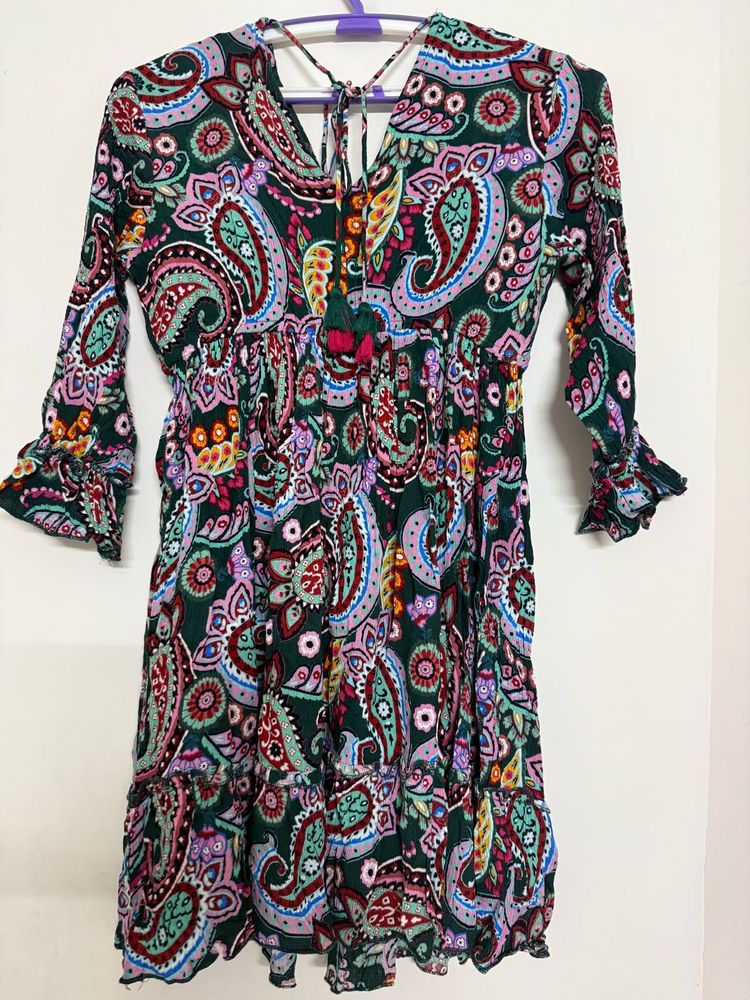 Boho Paisley Print Dress